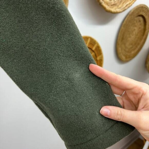 Woolrich Green Zip Up Long Length Wool Hooded Winter Coat Jacket Medium - Picture 7 of 9